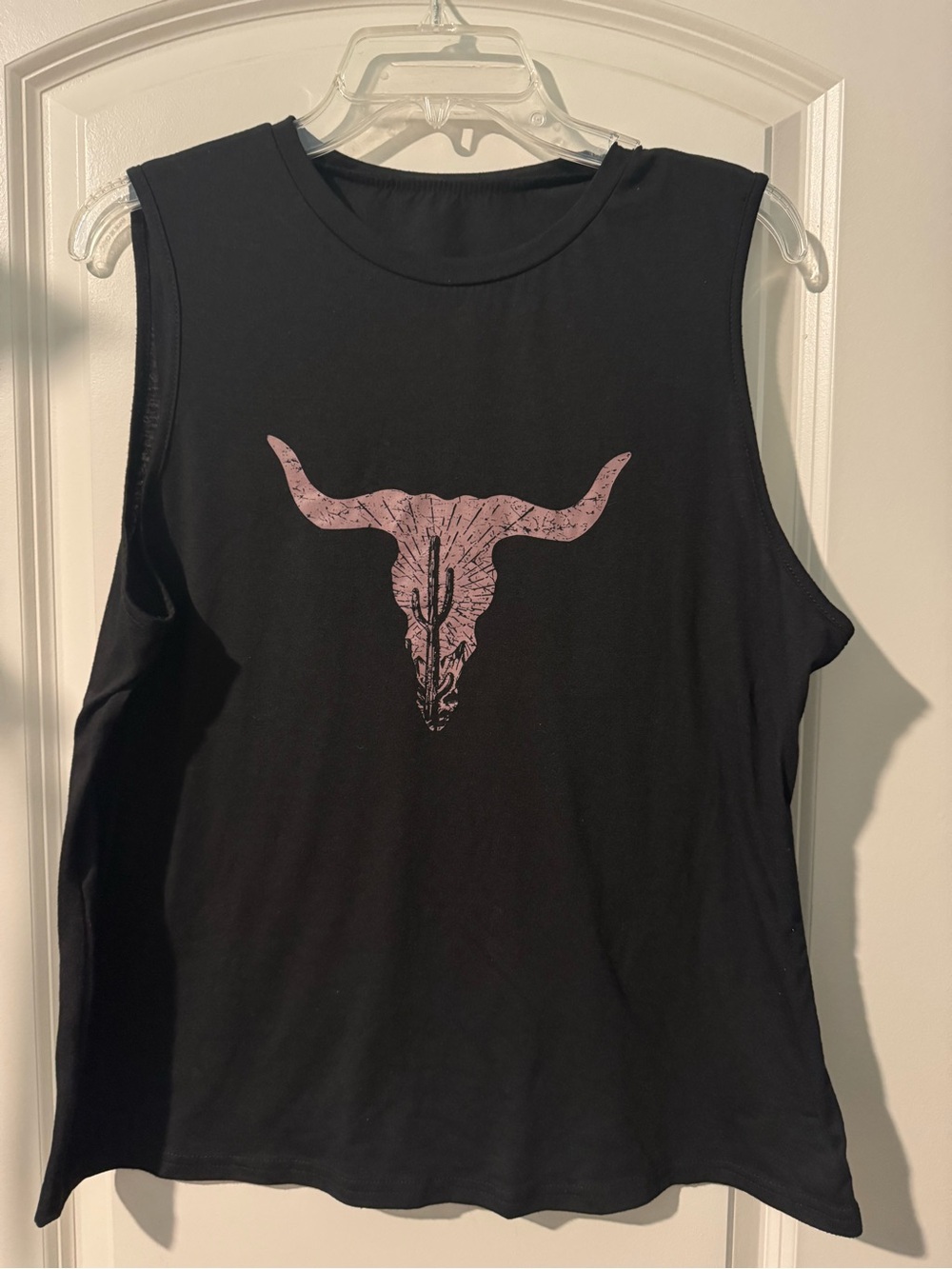 Western print black womens muscle shirt
